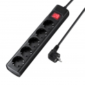 AUKEY Multiprise Bloc 5 Prises avec Cordon d’alimentation de 3m L’UE pour iPhone 8/X/8 Plus, Macbook, Smartphone, Ordinateur Portable, Lampe, TV, Tablette, Électroménager et Plus