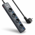 BESTEK Multiprise 4 Prises Parasurtenseur 2000 Joules Multiprise Parafoudre avec 4 Interrupteurs Indépendants et Cordon de 1.8m, 4000W/16A