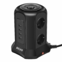 BEVA Tour Multiprise Parasurtenseur Parafoudre 6 Prises EU et 4 Prise USB de 5V 2.4A la Prise Multi de Distribution de Puissance de 2500W/10A, Protection contre Surcharges et Surtensions, Câble 2m