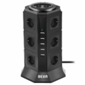 BEVA Tour Multiprise Parasurtenseur Parafoudre avec 12 Prises EU et 5 Prise USB de 5V 4.5A la Prise Multi de Distribution de Puissance de 2500W/10A, Protection Contre Surcharges et Surtensions, 2m