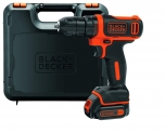 BLACK+DECKER BDCDD12K-QW Perceuse-visseuse sans fil – Moteur ultra compact – 26 Nm – 10 positions – Livrée en coffret, 10.8V, Coffret, 1 batterie