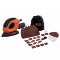 Black+Decker BEW230BC-QS Ponceuse de détail Mouse filaire – 55 W – 1,5mm de diamètre d’orbite – Fixation auto-agrippante – Vitesse variable jusqu’à 11 000 osc/min – Livrée avec 15 abrasifs