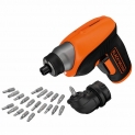 Tournevis sans fil BLACK+DECKER CS3652LCAT-QW 3,6 V – 1,5 Ah – Lithium – 5,5 Nm- Chargeur rapide inclus (3 heures) – Poignée pivotante – 20 accessoires – Livré en boite métal
