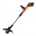 BLACK+DECKER STC1820PC-QW Coupe-bordure sans fil – 28 cm – 18V – 2 Ah – Vitesse de coupe variable 2 vitesses – 1 Batterie – Seconde poignée ajustable en hauteur et Roue de guidage