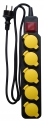 Bloc multiprise étanche IP44 5 prises 16A 2P+T avec clapets et interrupteur. Câble HO5RRF 3G1 de 1,5 mètres
