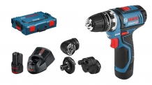 Perceuse-visseuse sans fil Bosch GSR 12 V Lot de 15 FC, L-BOXX, 2 x 2 ah, 1, 06019 F6000