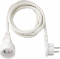Brennenstuhl Rallonge 2m avec Fiche plate (IP20, H05VV-F 3G1,5, avec anneau rabattable pour débrancher facilement), Blanc