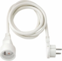 Brennenstuhl Rallonge 2m avec Fiche plate (IP20, H05VV-F 3G1,5, avec anneau rabattable pour débrancher facilement), Blanc