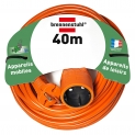 Brennenstuhl rallonge électrique 40m (câble H05VV-F 2×1,5, Orange), Fabrication Française