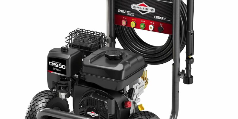 Nettoyeur haute Pression Briggs & Stratton Elite 3200 à essence. Le nettoyeur haute pression thermique Elite 3200 est doté d’un moteur CR950 à arbre horizontal offrant la meilleure valeur, en termes de fonctionnalités