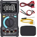 BSIDE ZT-M1 True RMS Multimètre numérique à 3 lignes, affichage 8 000 points, DMM, VFC, température, contenance, voltage CA/CC, testeur de batterie et clip crocodile
