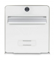 BURG-WÄCHTER Boîte aux Lettres Normalisée en Acier Galvanisé Avec Porte à Ouverture Totale, Stop-Courrier, 2 Portes dont une Vitrée, BALnéaire, Blanc