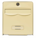 BURG-WÄCHTER Boîte aux Lettres Normalisée en Acier Galvanisé Avec Porte à Ouverture Totale, Stop-Courrier, 2 Portes, BALthazar, Beige