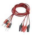 Cable de test – SODIAL(R) 2 paires fil de test de pince crocodile a Male Fiche banane Cord Cable 1M Rouge + Noir