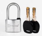 Cadenas a Cle Laser Antivol Anti Crochetage/Haute Securite pour Casier, Vestiaire de Gym/d’Ecole, Bagages/Valise, Porte, Stockage, Garde Meuble/Serrure avec Clef de Voiture Inviolable Anse Longue