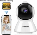Caméra de Surveillance WiFi Intérieur, Srihome SH025 Caméra IP WiFi 1080P avec Détection de Mouvement, Audio Bidirectionnel pour la Maison