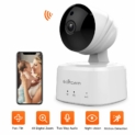 Caméra de surveillance WiFi avec alerte de détection de mouvement. Caméra IP de sécurité sans fil avec vision nocturne intégrée. 2 voies audio, caméra dôme pour surveillance bébé ou encore animaux domestiques. Moniteur, HD 720P