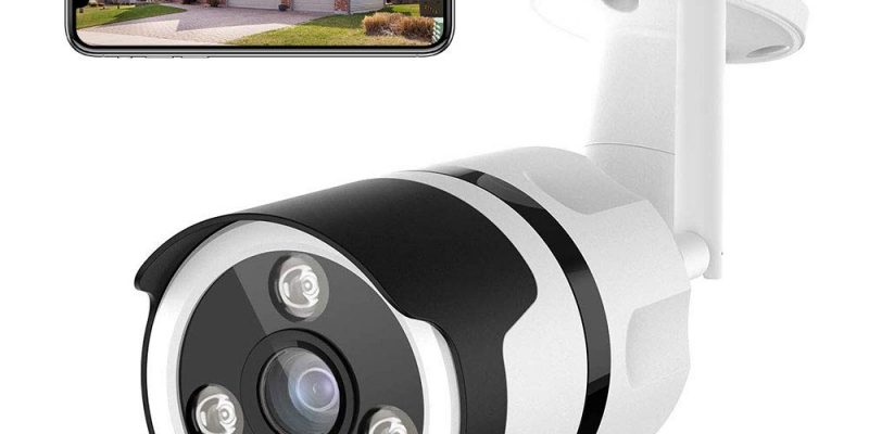 Caméra de surveillance extérieur WiFi, Netvue Full HD 1080P. Caméra de sécurité compatible avec Alexa, caméra IP sans Fil avec vision nocturne, détection de mouvements, audio bidirectionnel