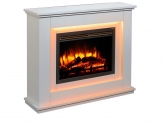 Cheminée électrique Castleton 220/240 volts 1&2kW avec télécommande programmable pour chaque jour de la semaine et encadrement couleur crème