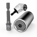 Clé à douille Clé universelle Écrou universel Clé à douille universelle Outils à main multifonctions 7-19mm avec un tournevis à 105 ° Adaptateur de fixation Adaptateur Outils de réparation
