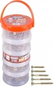 Assortiment de 480 vis universelles galvanisées dans boîtes empilables