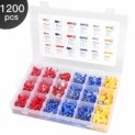 Cosses électriques à sertir assortiment de 1200 pièces. Marque Eventronic, connecteurs isolés pour sertissage