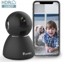 Ctronics Caméra de Surveillance 1080P Caméra WiFi sans Fil 25fps Caméra IP Dome Intérieur Vision Nocturne Détection de Mouvement, Audio Bidirectionnel Pan 355°Tilt pour Bébé Animal