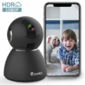 Caméra de surveillance Ctronics 1080P Caméra WiFi sans Fil 25fps Caméra IP Dome Intérieur Vision Nocturne Détection de Mouvement, Audio Bidirectionnel Pan 355°Tilt pour Bébé Animal