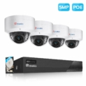 Ctronics Système Caméra Surveillance PoE avec NVR 8CH 2TB Disque Dur 4X 5MP IP Kamera Extérieure Kit Caméra de Sécurité Dôme H.265 Compression Imperméable IP 65 CTNVK8104DF