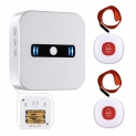 Daytech Bouton d’appel sans Fil pour téléavertisseur pour Patient âgé Système d’alerte Personnel à Domicile 1 récepteur Portable et 2 émetteurs SOS