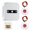 Daytech Bouton d’appel sans Fil pour téléavertisseur pour Patient âgé Système d’alerte Personnel à Domicile 1 récepteur Portable et 2 émetteurs SOS