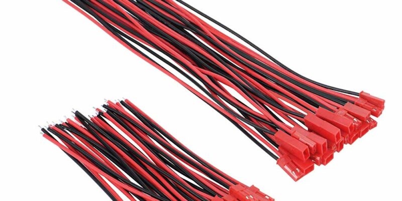 20 Paires 22AWG JST, connecteur 2 Pin mâle femelle. Connecteur de prise 100/150mm pour LED bande de lampe RC Bec, jouets, batterie