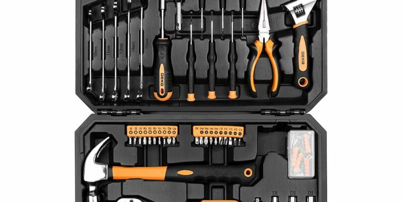 Boite à outils 128 pièces. Malette à outils à main. Coffret d’outils divers : réparation automobile, avec étui de rangement