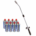 Désherbeur thermique Chalumeau gaz + 8 Recharges Désherbant thermique écologique