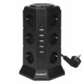 DoubleYI Tour Multiprise Parasurtenseur Parafoudre 12 Prises avec 5 USB 4,5A Ports – Cordon de 2m – Noir (Protection jusqu’à 1000 joules)