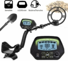 Détecteur de métaux Amzdeal – Écran LCD 9,8″ pour détecteur de métaux professionnel de vision nocturne Deux modes de détection, bobine de recherche ajustable, pelle pliante comme cadeau