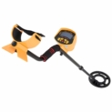 Détecteur de métaux haute sensibilité, écran LCD. Chasse aux trésors, poignée ergonomique, tige télescopique. Couleur: noir et jaune