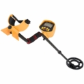 Détecteur de métaux électrique haute sensibilité écran LCD pour recherche or, argent, bijoux et chasse aux trésors – bobine étanche 20 cm poignée ergonomique tige télescopique noir jaune