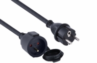 Electraline 200121 Prolongateur rallonge Professionnel étanche IP44, 5m Noir – Section 3G1,5 mm²