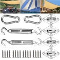 Kit de fixation pour voile d’ombrage, inoxydable pour une installation en toute sécurité. Pour auvents carrés et triangulaires