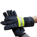 ENJOHOS Gants de Pompier Gants Protection Chauffer en Cuir Isolation Incendie Termique Gant Protecteur Equipement Feu Pompiers Gants de Travail Réfléchissant Sangle Noir