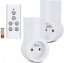 Etekcity Lot de 2 Prise Télécommandée Programmable Electrique, 2300 Watts, 30M de Distance de Contrôle dans la Zone Ouverte, Fonction All ON/All OFF, Piles Fournies, Blanc.