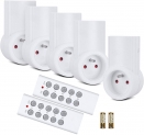Etekcity Lot de 5 Prise Télécommandée Programmable Electrique, Deux Télécommandes Incluses, 2300 Watts, 30M de Distance de Contrôle dans la Zone Ouverte, Fonction All ON/All OFF, Piles Fournies, Blanc