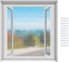 EXTSUD Moustiquaire pour Fenêtres Magnétique Découpable Rideau Fenêtre Anti-Insectes Anti-Moustiques avec 12 Jeux d’aimants, 150 cm *150 cm (Blanc)