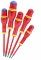 Facom : coffret de 5 tournevis à fente isolés 1000 V
