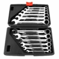 FEMOR 12PCS Malette Jeu Combiné Clé Mixtes a Cliquet 8 -19mm Métrique Dent Clé Plate – Molette Réversible Mixtes Outil