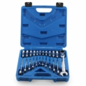 FEMOR Malette Jeu Combiné Clé Mixtes a Cliquet 8 -19mm Métrique Dent Clé Plate – 12PCS Molette Réversible Mixtes Outil
