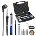 Fer à Souder Electrique Tacklife SKY47AC /Kit pour Souder et Dessouder /220V-240V 60W /Température Réglable 220℃~480℃ /5 Pointes en acier 900M /Fil en étain de 15g /Câble d’alimentation de 1.4m