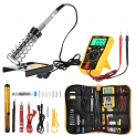 Fer à Souder Electronique 60W 220V Joyhero Kit de Soudage Température Réglable avec Sac PU, Multimètre Numérique, 2 Supports, Pompe à Dessouder etc Sécuritaire Pour Débutant, Bricolage, Divers Travaux
