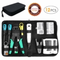 FIXKIT 12 en 1 professionel. Testeur de réseau internet, câble. Kit d’outils de réparation pour ordinateur et professionnel de réseau. Ensemble d’outils indispensables aux bricoleurs et réparateurs. Livré dans une petite malette